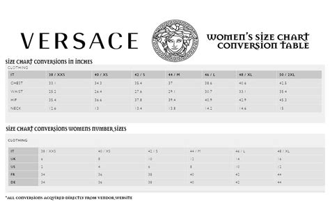 versace collection belt size chart